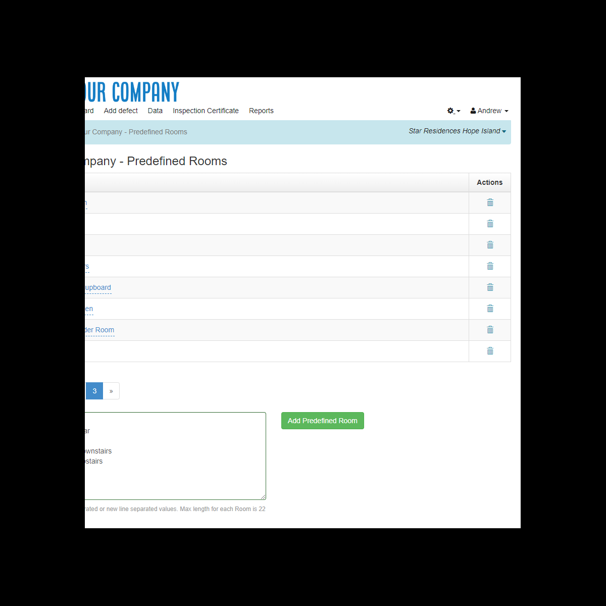 Create Pre-defined Rooms
